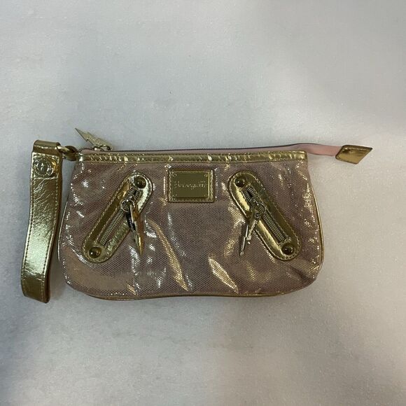 Betsyville Shimmery Pink Gold Wristlet Baguette Multi Pocket Clutch GnuFashion - Picture 1 of 16